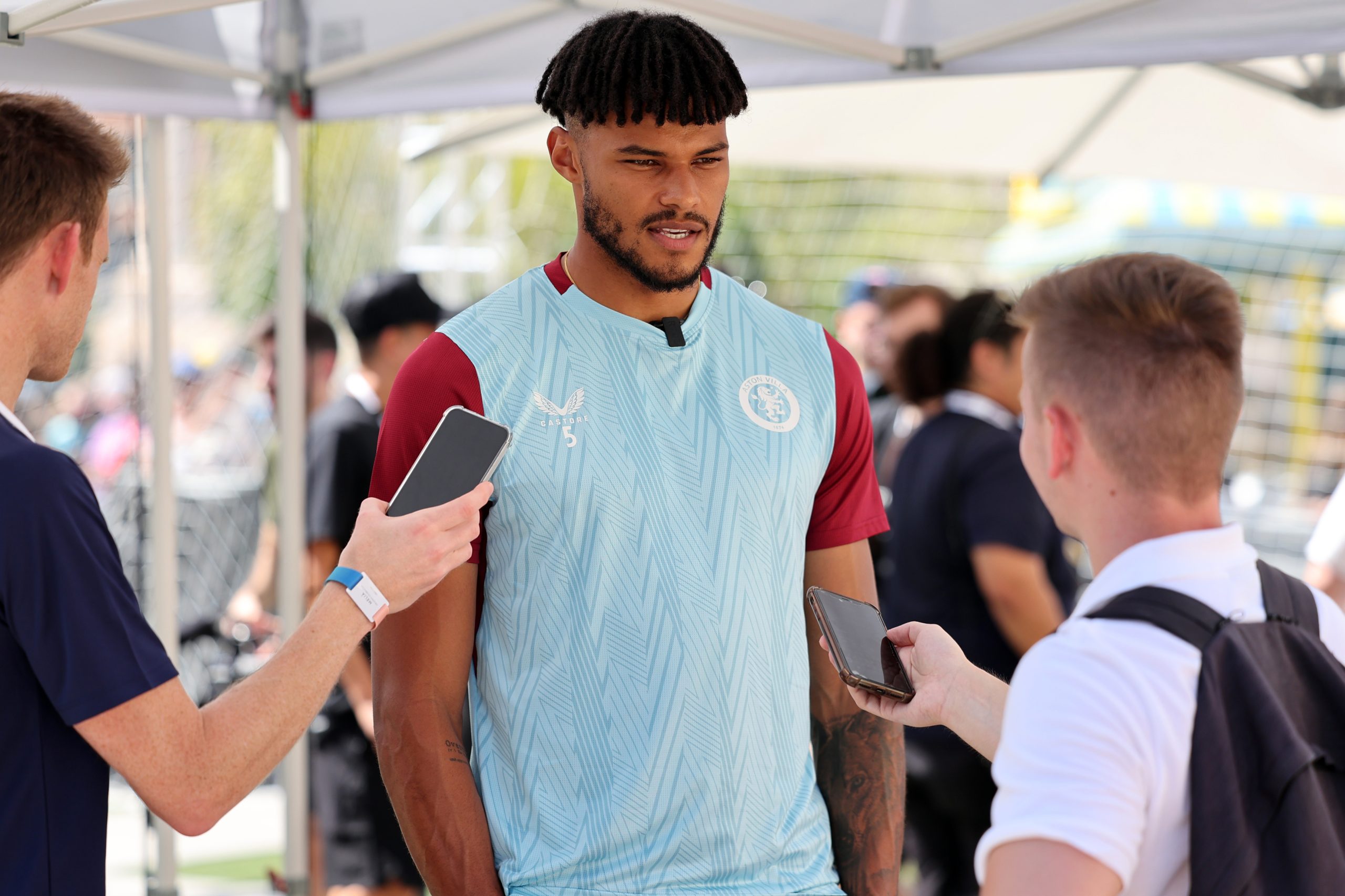 Tyrone Mings doing some media work